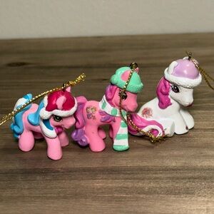 Vintage My Little Pony Christmas Ornaments – Set of 3 Ponies (2005)